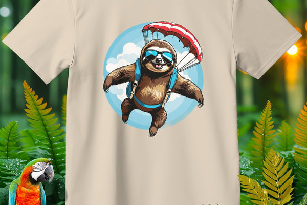Skydiving Sloth Sleep  ~ T-Shirt ~ a 7 Animal Facts So Weird They Can't Be Real pick