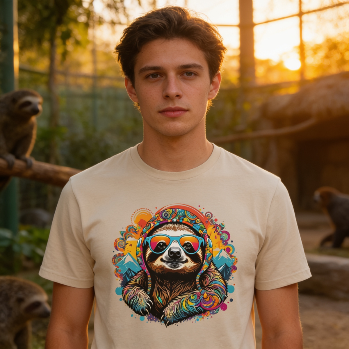 lifestyle scene ~ Hippie Sloth  ~ T-Shirt
