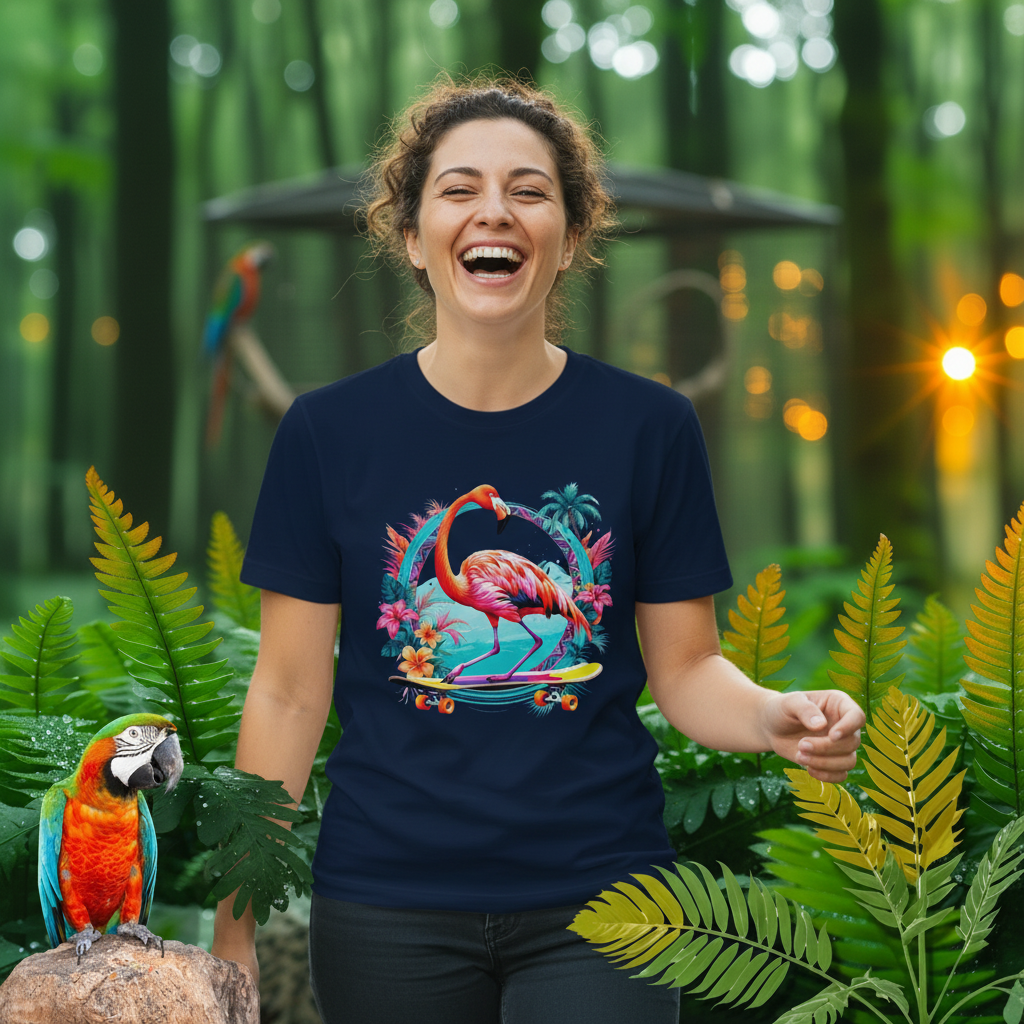 lifestyle scene ~ Flamingo Tropical Vibes  ~ T-Shirt