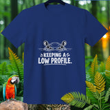 Navy t-shirt with a hippo graphic and the text 