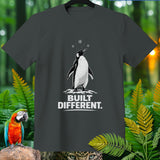 T-shirt with a penguin graphic and the text 
