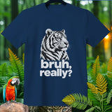 Navy t-shirt with white tiger head graphic and 