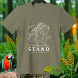 T-shirt with a bison graphic and the text 
