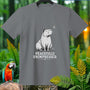 Gray t-shirt with a capybara and butterfly graphic, text reads "PEACEFULLY UNIMPRESSED."
