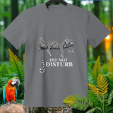 Grey t-shirt with sleeping leopard graphic and 