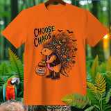 Orange t-shirt with a hedgehog graphic that says 
