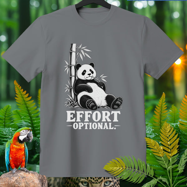 Panda sitting by bamboo with "Effort Optional" text.