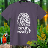 T-shirt with a white lion head graphic and 
