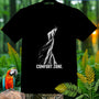 Black t-shirt with goat on cliff graphic and text "COMFORT ZONE."