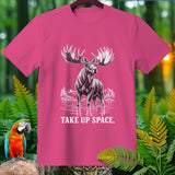 Pink t-shirt with moose graphic and 
