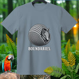 Gray t-shirt with armadillo graphic and the word 