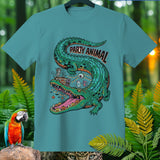 Green alligator with text 