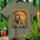 Lion skeleton graphic with 