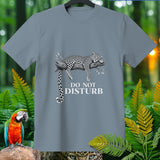 Gray t-shirt with sleeping leopard and 