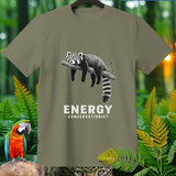 Red panda on a branch with text 